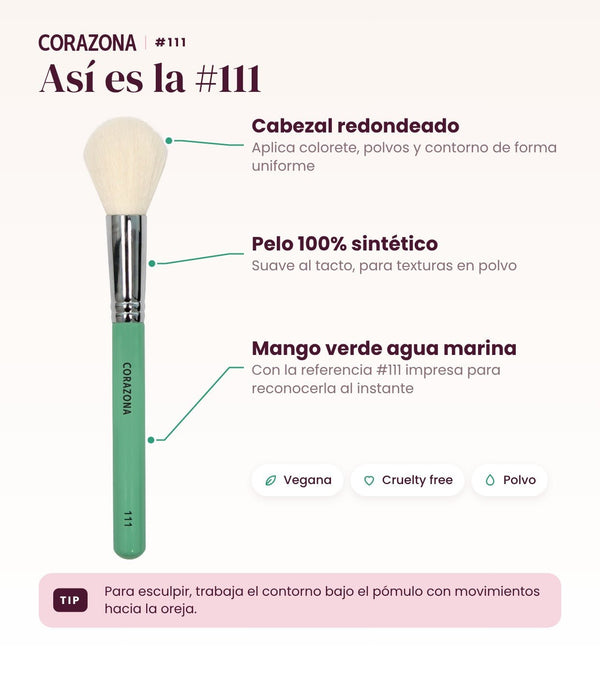 Blush Brush #111 - CorazonaBeauty