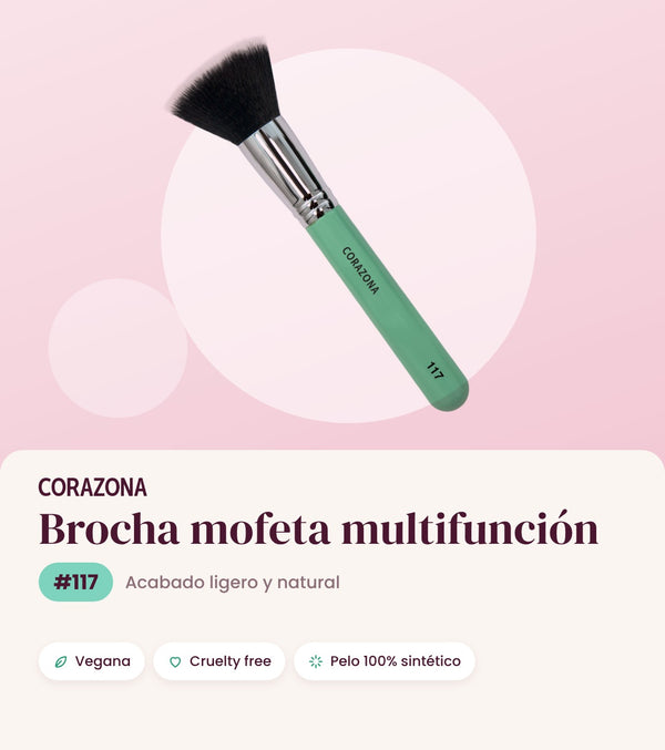 Brocha mofeta multifunción #117 CORAZONA - infografía portada