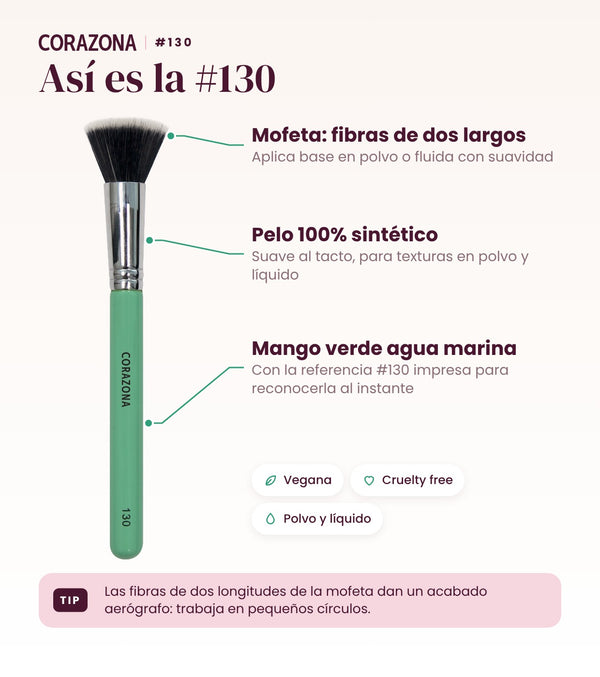 Brocha mofeta multiusos #130 CORAZONA - infografía detalles
