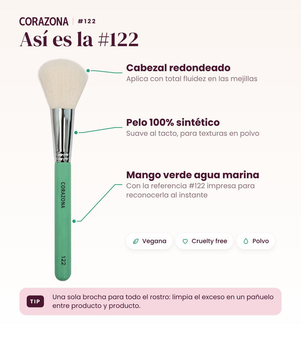 Brocha multifunción #122 CORAZONA - infografía detalles