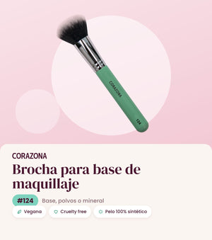 Brocha para base de maquillaje #124 CORAZONA - infografía portada