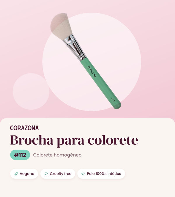 Brocha para colorete #112 CORAZONA - infografía portada