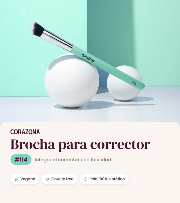 Brocha para corrector #114 CORAZONA - infografía portada
