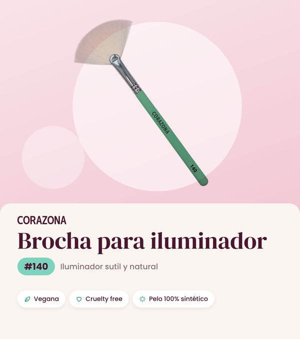 Brocha para iluminador #140 CORAZONA - infografía portada