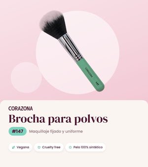 Brocha para polvos #147 CORAZONA - infografía portada