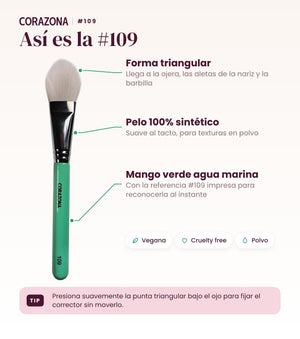 Brocha para sellar #109 CORAZONA - infografía detalles