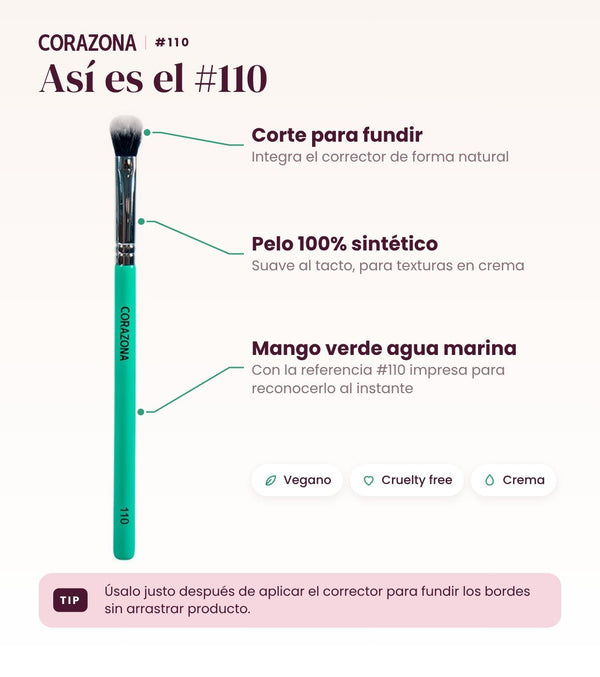 Concealer Blending Brush #110 - CorazonaBeauty