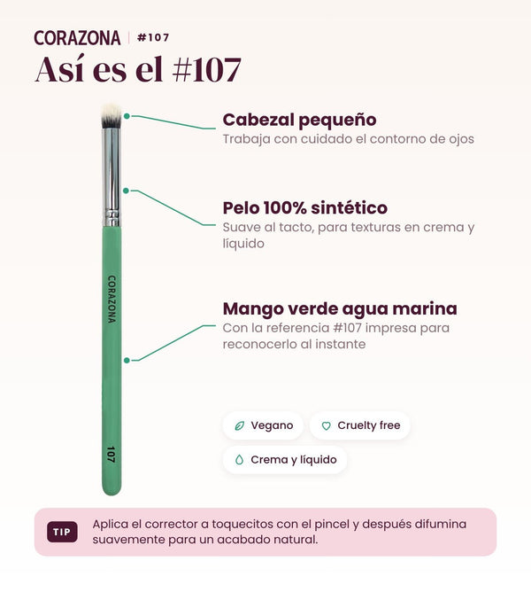 Concealer Brush #107 - CorazonaBeauty