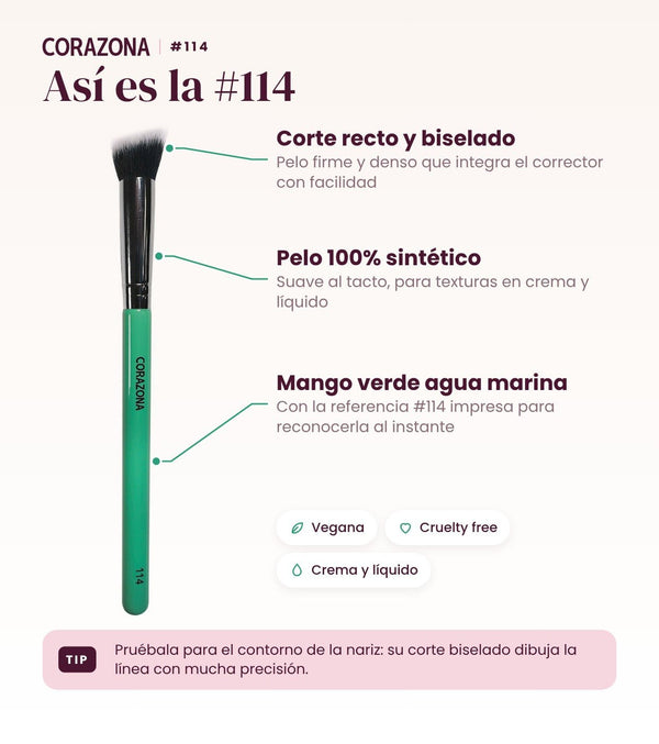 Concealer Brush #114 - CorazonaBeauty