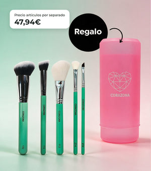 Essential Brush Set – 5 Brushes + Free Brush Canister – CORAZONA