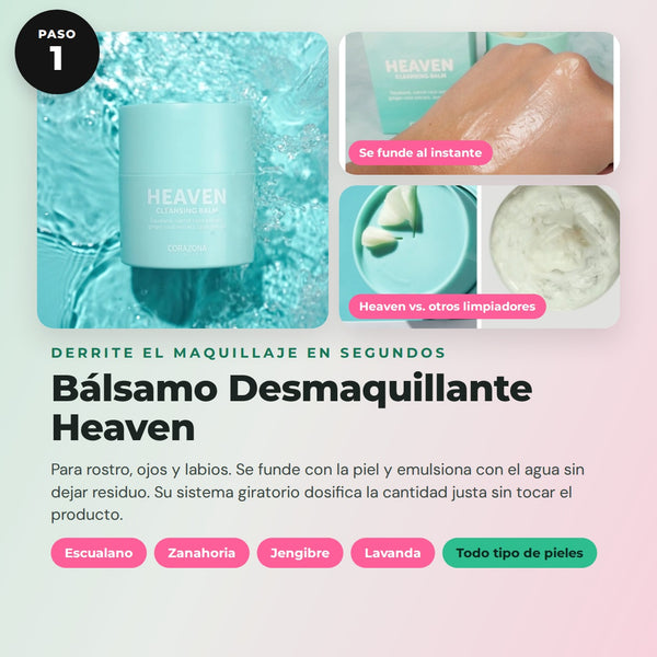 Double Cleansing Skincare Pack – Heaven Balm, Hero Fresh Gel & Reusable Pad – CORAZONA