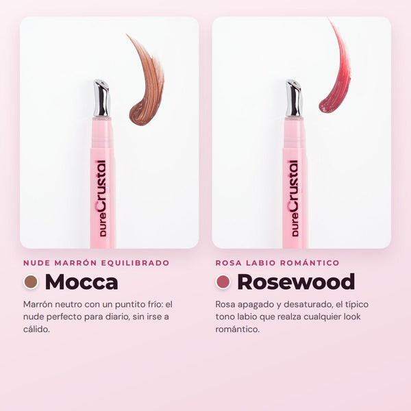 CORAZONA - Set Pure Crystal Tinted Lip Serum Edición Limitada - 6 Tintes Labiales Sérum con Aplicador Metálico Efecto Frío - Acabado Glossy y Tinte de Larga Duración - CorazonaBeauty