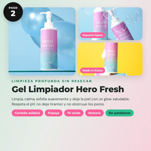 Double Cleansing Skincare Pack – Heaven Balm, Hero Fresh Gel & Reusable Pad - CorazonaBeauty