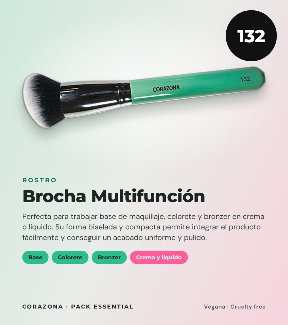 Essential Brush Set – 5 Brushes + Free Brush Canister - CorazonaBeauty