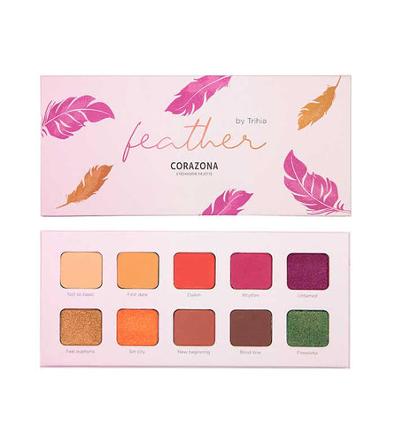 Eyeshadow Palette Feather Collection by Trihia - CorazonaBeauty