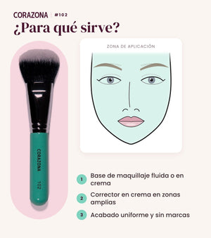Foundation Brush #102 - CorazonaBeauty