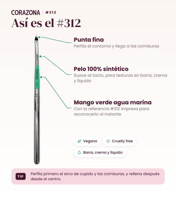 Lip Brush #312 - CorazonaBeauty