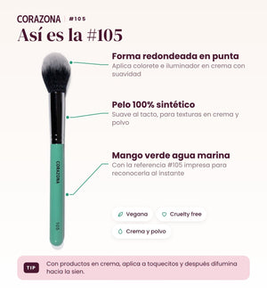 Multi-Purpose Blush Brush #105 - CorazonaBeauty