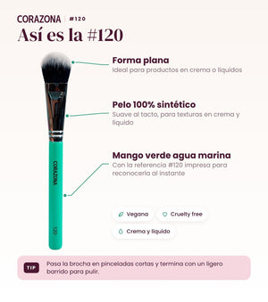 Multi-Purpose Flat Brush #120 - CorazonaBeauty