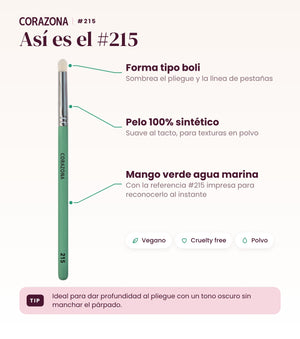 Pincel de detalle tipo boli #215 CORAZONA - infografía detalles