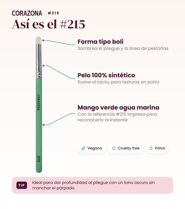 Pincel de detalle tipo boli #215 CORAZONA - infografía detalles