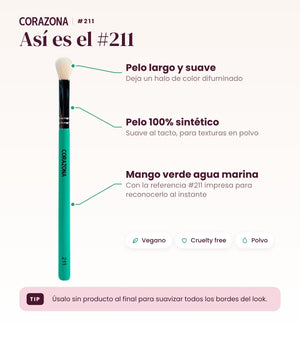 Pincel para difuminar #211 CORAZONA - infografía detalles