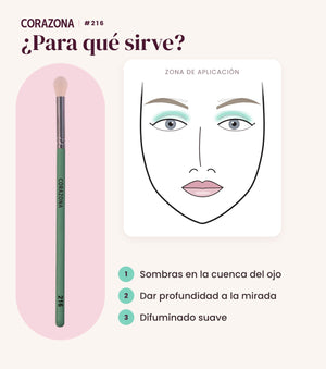 Pincel para difuminar #216 CORAZONA - infografía para qué sirve