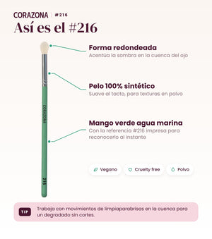 Pincel para difuminar #216 CORAZONA - infografía detalles