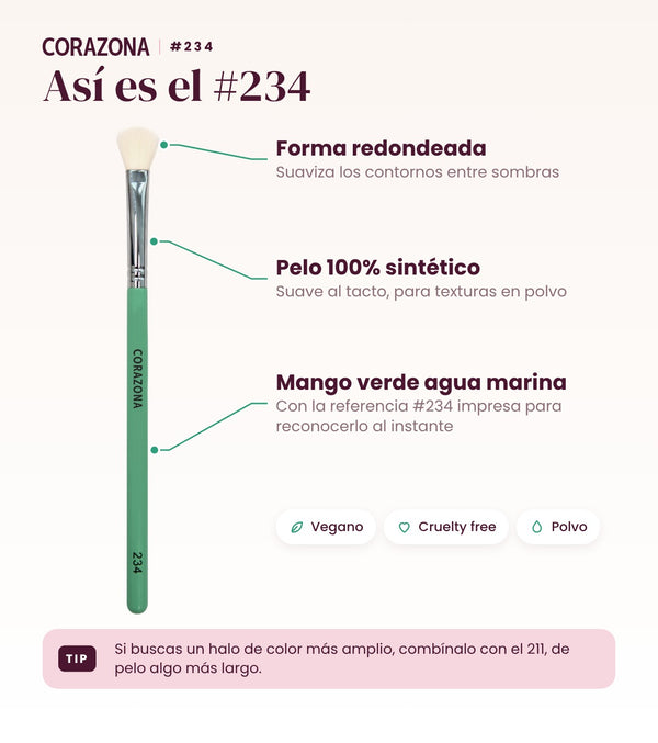 Pincel para difuminar #234 CORAZONA - infografía detalles
