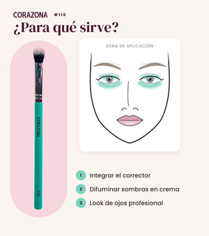 Pincel para integrar y difuminar #110 CORAZONA - infografía para qué sirve