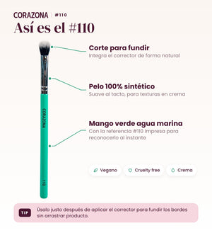 Pincel para integrar y difuminar #110 CORAZONA - infografía detalles