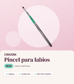 Pincel para labios #312 CORAZONA - infografía portada