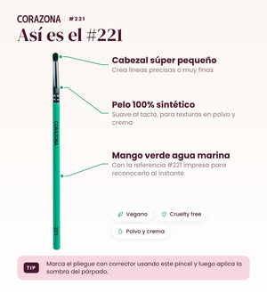 Pincel pequeño de detalle #221 CORAZONA - infografía detalles