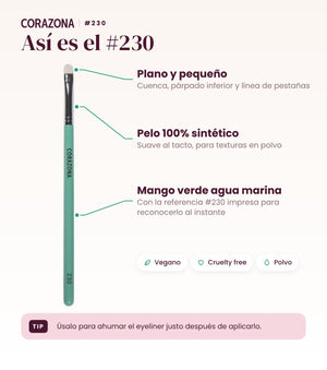 Pincel pequeño de precisión #230 CORAZONA - infografía detalles