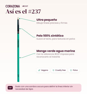 Pincel pequeño tipo boli #237 CORAZONA - infografía detalles