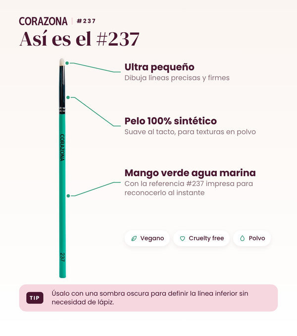 Pincel pequeño tipo boli #237 CORAZONA - infografía detalles