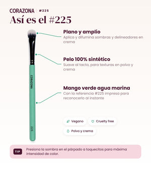Pincel plano grande #225 CORAZONA - infografía detalles