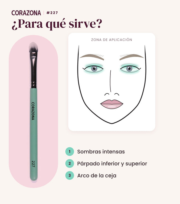 Pincel plano pequeño #227 CORAZONA - infografía para qué sirve