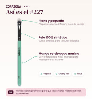 Pincel plano pequeño #227 CORAZONA - infografía detalles