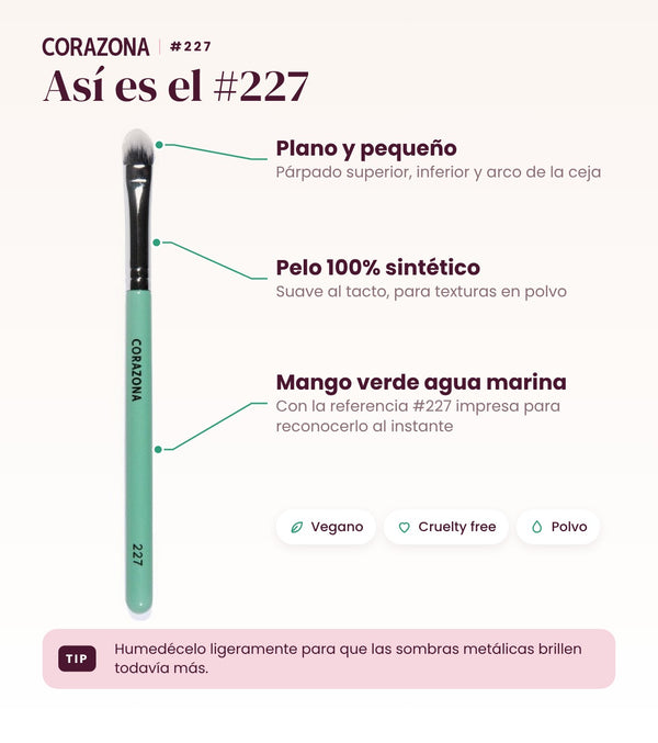 Pincel plano pequeño #227 CORAZONA - infografía detalles