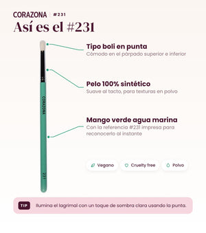 Pincel tipo boli de precisión #231 CORAZONA - infografía detalles