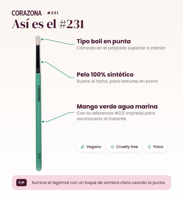 Pincel tipo boli de precisión #231 CORAZONA - infografía detalles