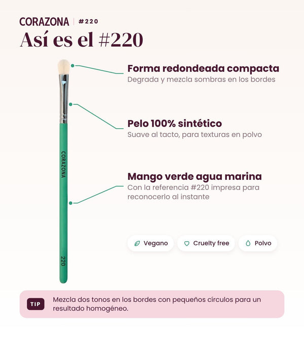 Precision Eyeshadow Brush #220 - CorazonaBeauty
