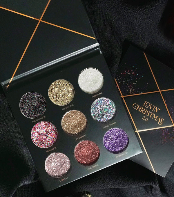 Pressed glitter palette Lovin' Christmas 2.0 - CorazonaBeauty