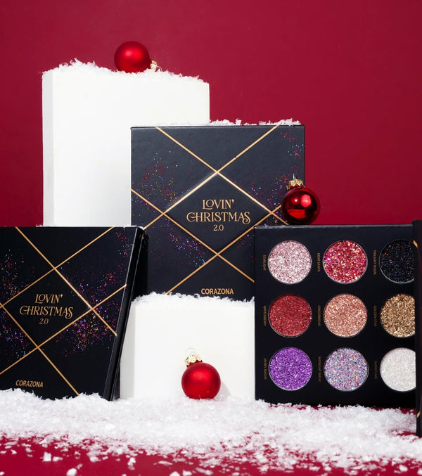 Pressed glitter palette Lovin' Christmas 2.0 - CorazonaBeauty