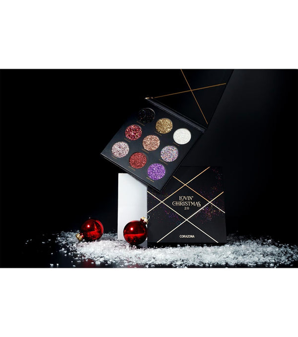 Pressed glitter palette Lovin' Christmas 2.0 - CorazonaBeauty