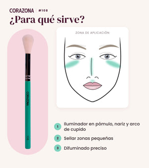 Tapered Highlighter Brush #108 - CorazonaBeauty